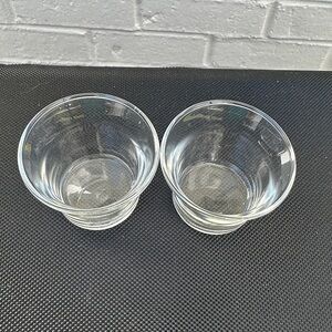 Set of 2 Elegant Clear Glass Dipping Cups. Small Dinner Drinks Cups **shot glass